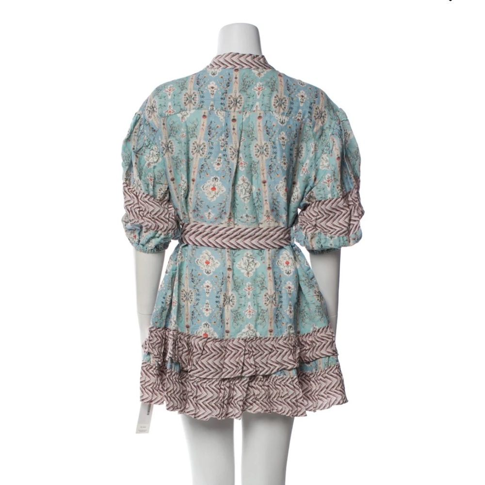 Ranna Gill Light Blue and Brown Chevron Dress - Picture 2 of 9